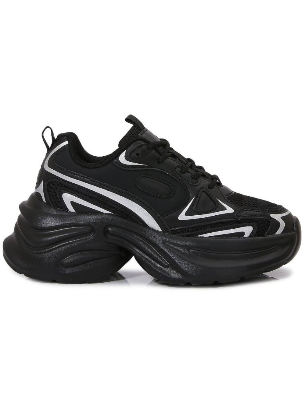 NEW BERNESS Petra Black Platform Sneakers